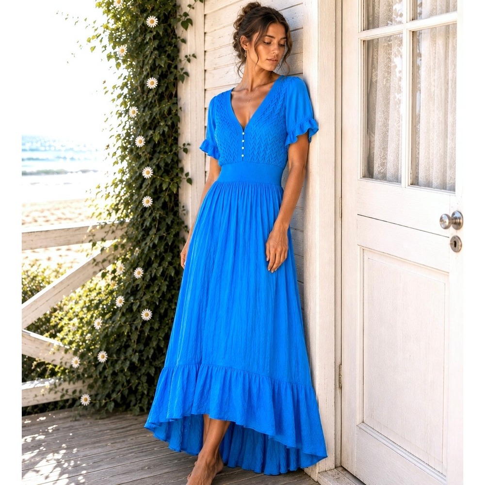Anthropologie Kings Road Small Maxi Dress Cottagecore Romantic Coquette Feminine